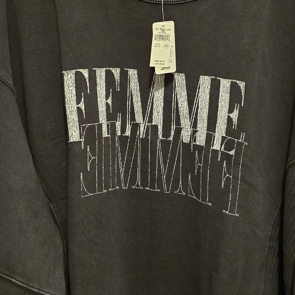 Aerie Black Oversized Boho Crew Sweatshirt - Picture 6 of 7